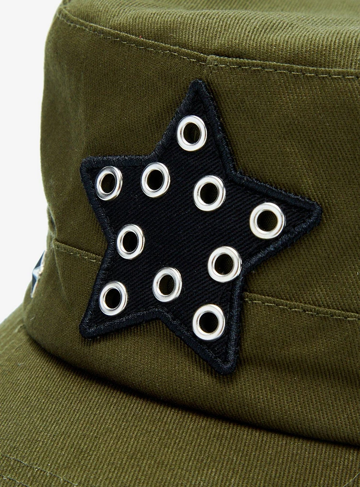 Green Star Pierced Cadet Hat