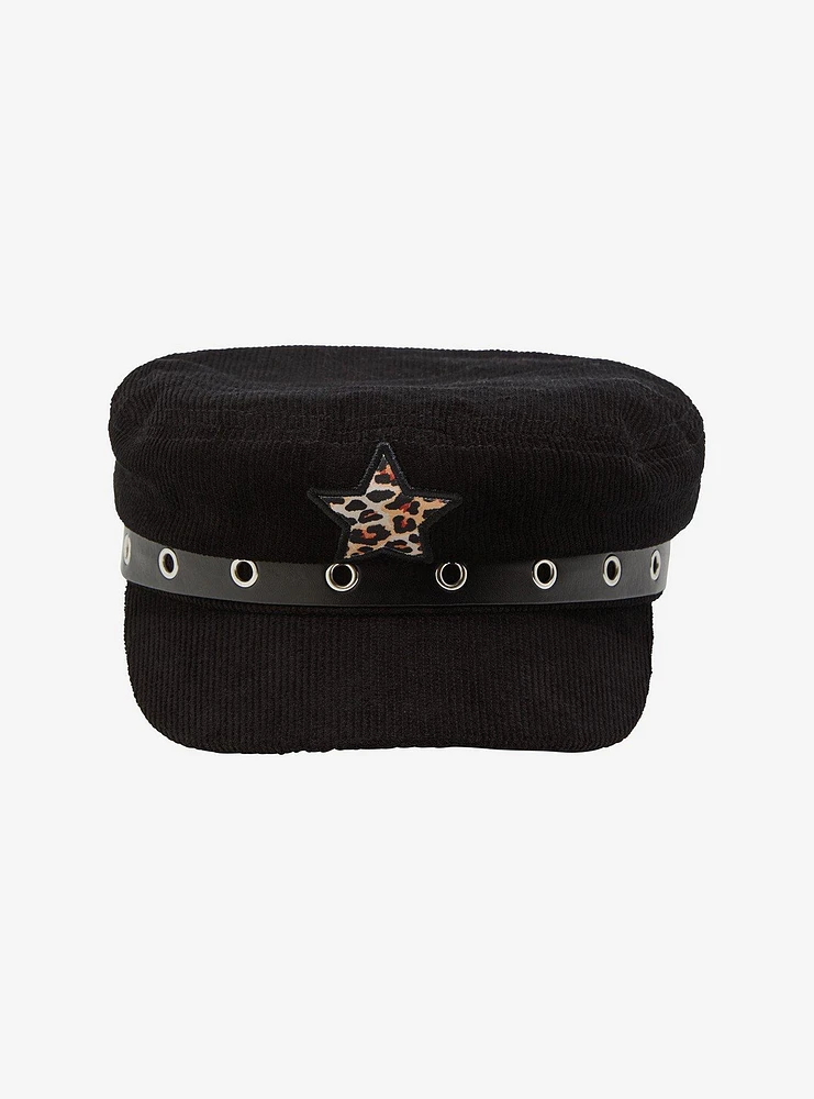 Leopard Star Cabbie Hat