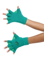 Frog Green Webbed Fingerless Gloves