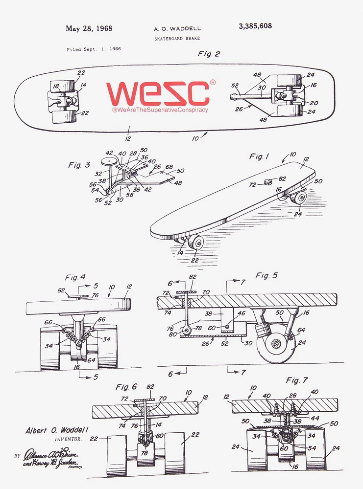 WeSC Mason Skateboard Diagram Short Sleeve Tee