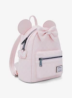 Loungefly Disney Minnie Mouse Light Pink Checkered Figural Mini Backpack