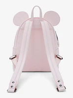 Loungefly Disney Minnie Mouse Light Pink Checkered Figural Mini Backpack