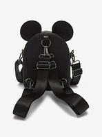 Loungefly Disney Mickey Mouse Black Checkered Figural Convertible Crossbody Bag