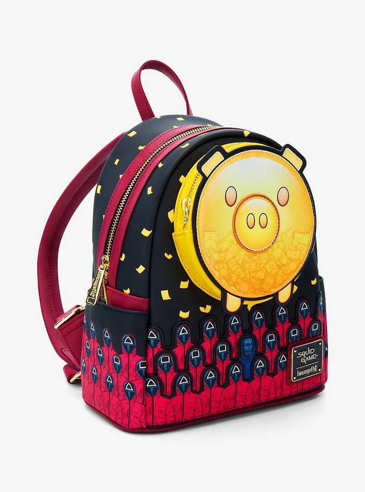 Loungefly Squid Game Pig Glow-In-The-Dark Mini Backpack