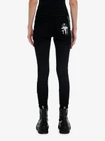 Cosmic Aura Witchy Icons Patch Side Chain Super Skinny Jeans