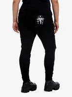 Cosmic Aura Witchy Icons Patch Side Chain Super Skinny Jeans Plus