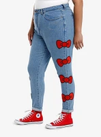 Hello Kitty Red Bow & Rhinestone Mom Jeans Plus