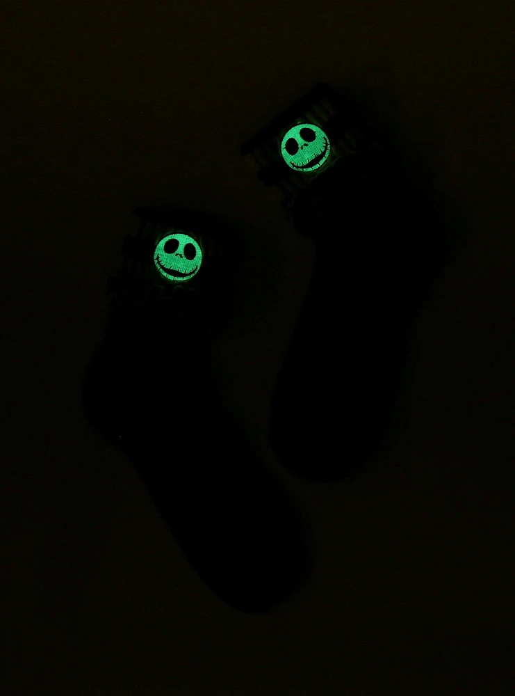 The Nightmare Before Christmas Jack Stripe Glow-In-The-Dark Ankle Socks