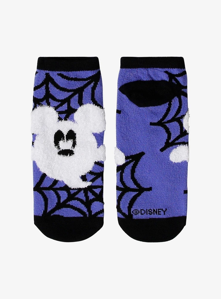 Disney Mickey Mouse Fuzzy Ghost No-Show Socks