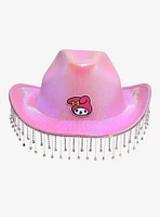 My Melody Iridescent Rhinestone Fringe Cowboy Hat