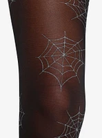 Black Glitter Spiderweb Tights