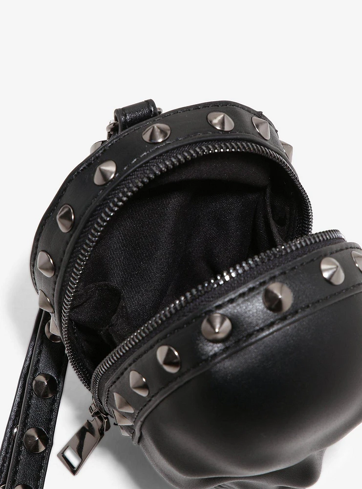 Black Skull Stud Figural Wristlet