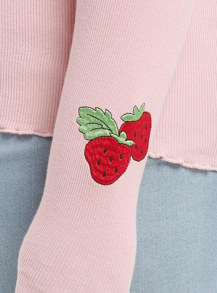 Strawberry Shortcake Embroidered Girls Long-Sleeve Top Plus