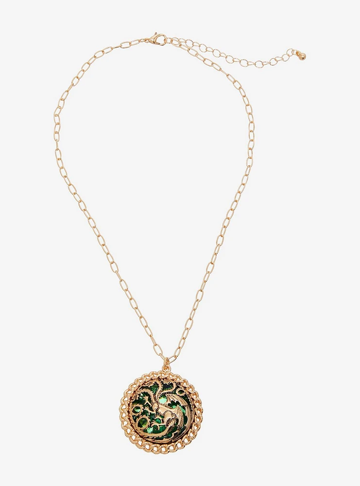 House Of The Dragon Targaryen Green Gem Necklace