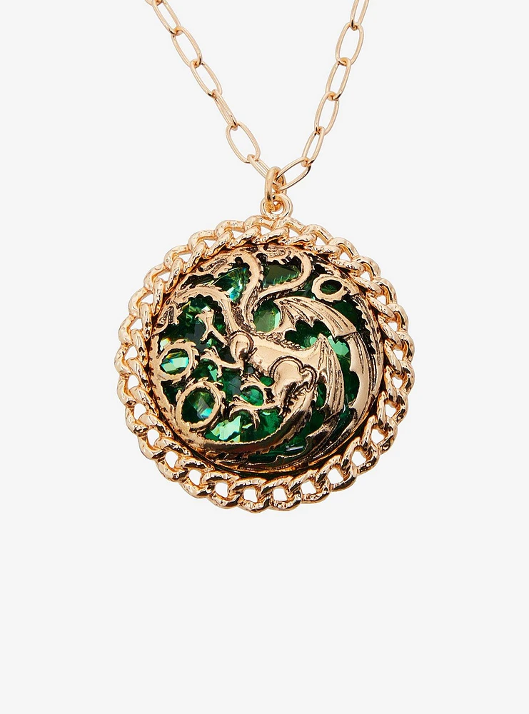 House Of The Dragon Targaryen Green Gem Necklace