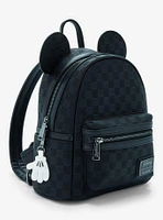 Loungefly Disney Mickey Mouse Ears Tonal Checkered Mini Backpack