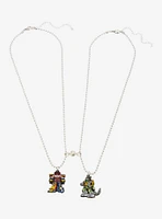 Mighty Morphin' Power Rangers Megazord & Dragonzord Best Friend Necklace Set