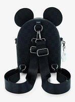 Loungefly Disney Mickey Mouse Tonal Checkered Ears Convertible Crossbody Bag