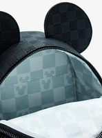 Loungefly Disney Mickey Mouse Tonal Checkered Ears Convertible Crossbody Bag