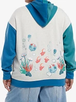 Her Universe Studio Ghibli® Ponyo Embroidered Color-Block Girls Hoodie Plus