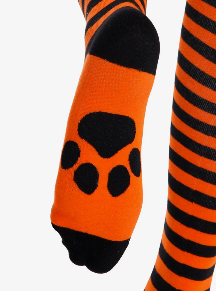 Cat Orange & Black Stripe Knee-High Socks