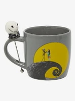 Disney The Nightmare Before Christmas Jack Skellington & Sally Mug with Figural Stirrer