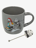 Disney The Nightmare Before Christmas Jack Skellington & Sally Mug with Figural Stirrer