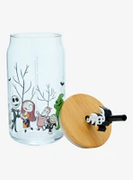 Disney The Nightmare Before Christmas Characters Glass Cup with Straw