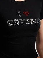 I Love Crying Rhinestone Girls Baby T-Shirt