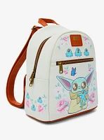 Loungefly Star Wars The Mandalorian Grogu With Frogs & Flowers Mini Backpack