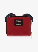 Loungefly Disney Minnie Mouse Burgundy Velvet Bow Mini Zipper Wallet