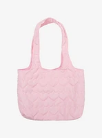 Pink Heart Puffer Shoulder Bag