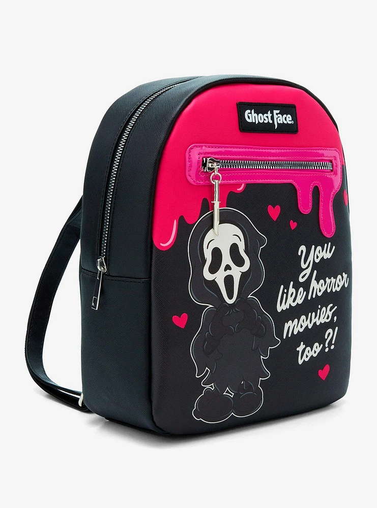 Ghost Face Pink Blood Quote Chibi Mini Backpack