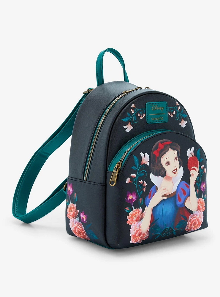 Loungefly Snow White And The Seven Dwarfs Floral Apple Mini Backpack