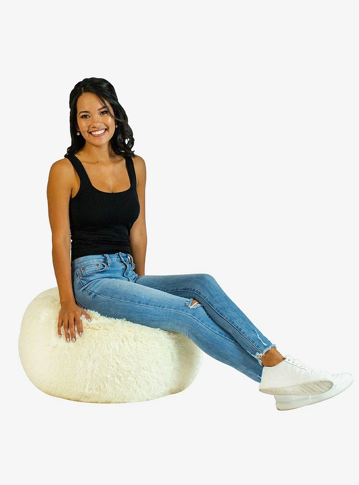 Mongolian Faux Fur Inflatable Ottoman