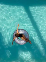 Glitter 48" Jumbo Beach and Pool Tube with Silver Glitter