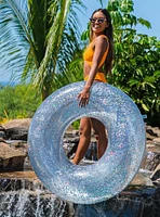 Glitter 48" Jumbo Beach and Pool Tube with Silver Glitter