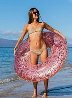 Glitter 48" Jumbo Beach and Pool Tube with Rose Gold Glitter