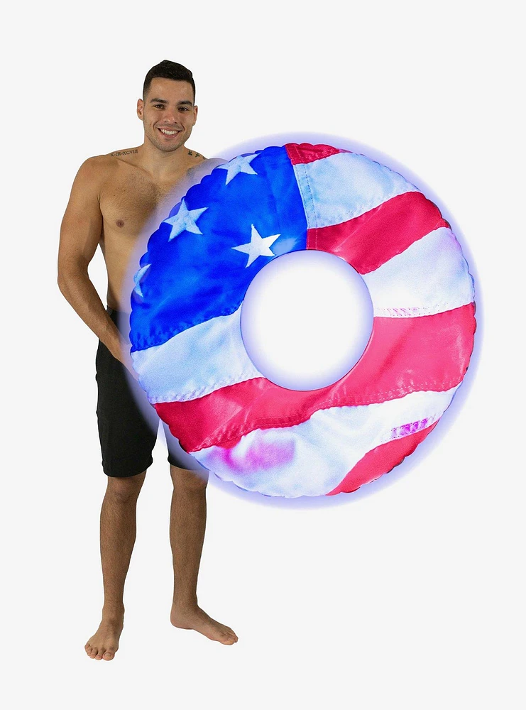 Americana Stars and Stripes 42" LED Jumbo Beach and Pool Tube