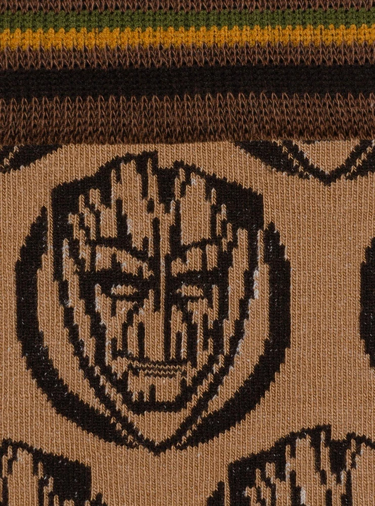 Marvel Groot Brown Tonal Men's Crew Socks