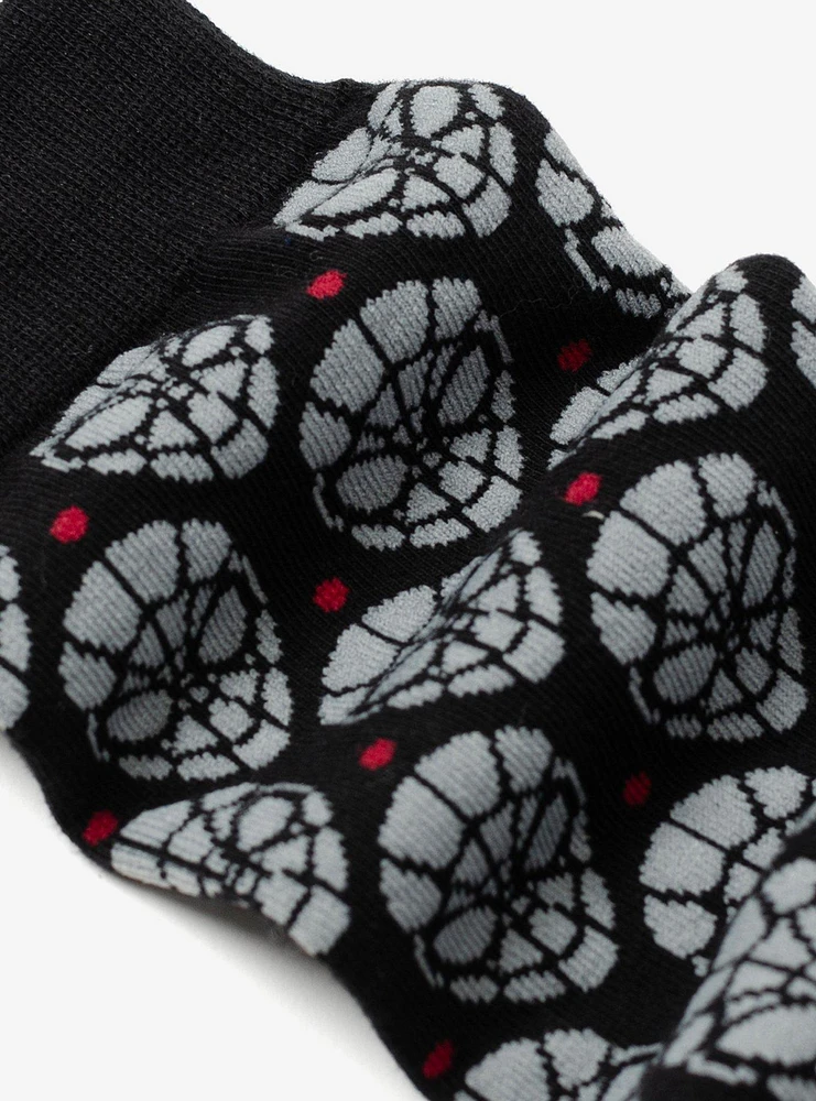 Marvel Spider-Man Dot Gray and Black Crew Socks