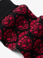 Marvel Spider-Man Dot Red and Black Sock