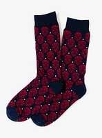 Marvel Spider-Man Dot Red and Navy Crew Socks