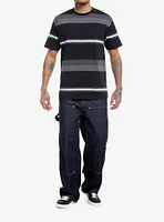 Black & Grey Stripe Oversized T-Shirt