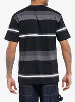 Black & Grey Stripe Oversized T-Shirt