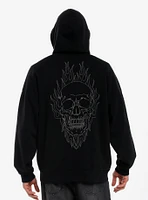 Social Collision Skull Flames Oversized Hoodie