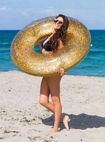 Glitter 48" Jumbo Beach and Pool Tube with Gold Glitter