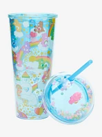 Care Bears Rainbow Confetti Dome Top Carnival Cup with Straw