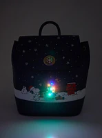 Peanuts Snoopy & Woodstock Holiday Scene Light-Up Flap Mini Backpack - BoxLunch Exclusive