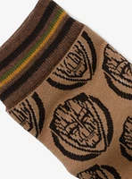 Marvel Groot Brown Tonal Men's Crew Socks